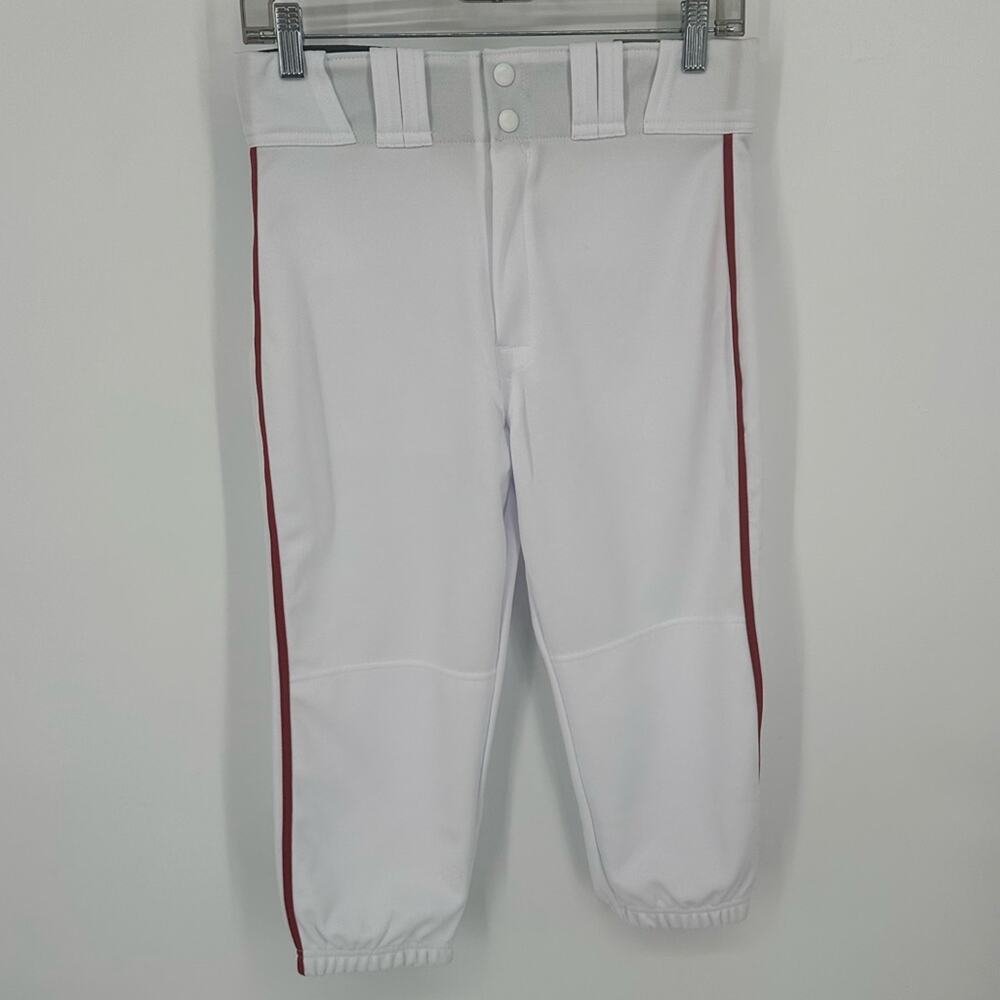 Easton Rival + Piped Knicker Baseball Pants White Red Mens Size Small Adult NWT